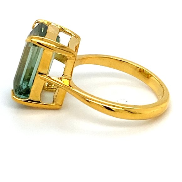 BiColor Tourmaline 7.60ct Solid 14K Yellow Gold Ring - Picture 6 of 7